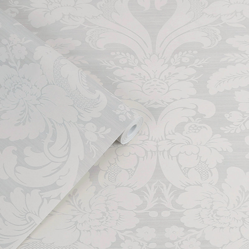 Laura Ashley Martigues Sugared Violet Wallpaper, Gray