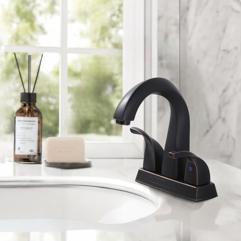 4 inch Double Handle Centerset Bathroom Sink Faucet with Drain Assembly, Oil Rubbed Bronze