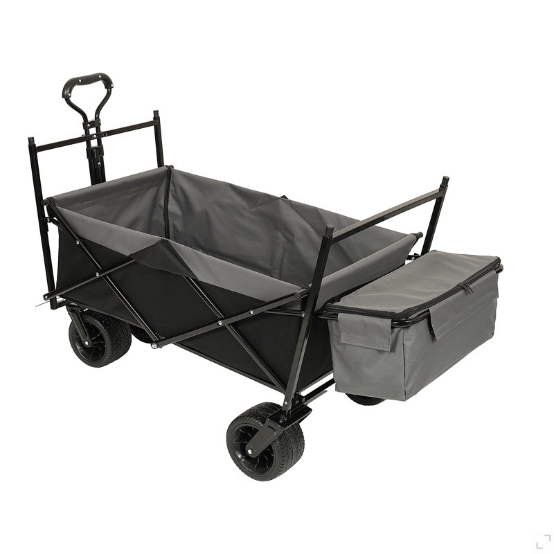 Chariot pliable de 480 lb avec auvent, poussette de chariot avec roues tout-terrain de 7 po, chariot pliable léger, grande capacité pour le camping, le magasinage, les sports et le jardin, noir avec moustiquaire