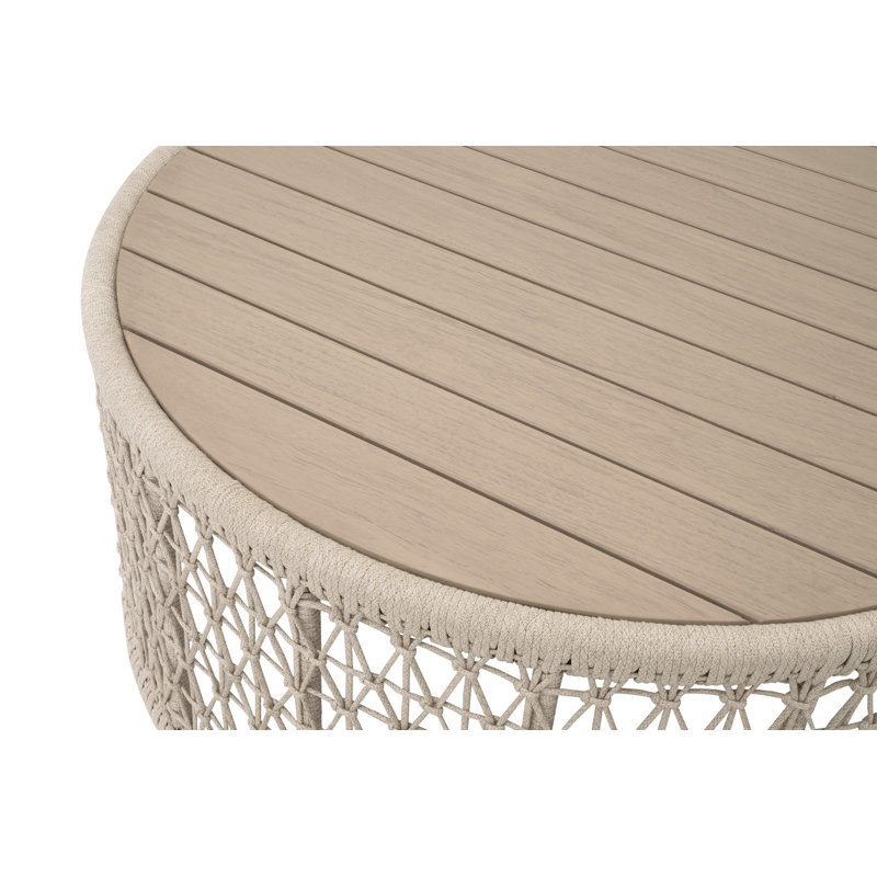 Table basse ronde en tricot pour l'extérieur