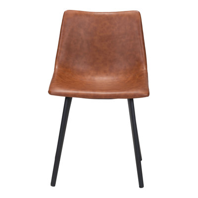 Daniel Vintage Brown (Set of 2) Steel and Polyurethane Dining Chair