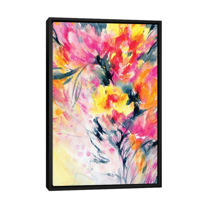 «Happy With You» par Lesia Binkin, impression sur toile, H 26 po x l 18 po x P 1,5 po, Toile avec cadre flottant noir