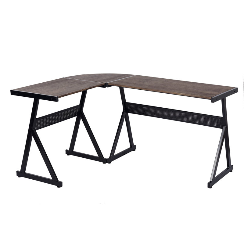 Mckain L-Shaped Metal Base Writing Desk