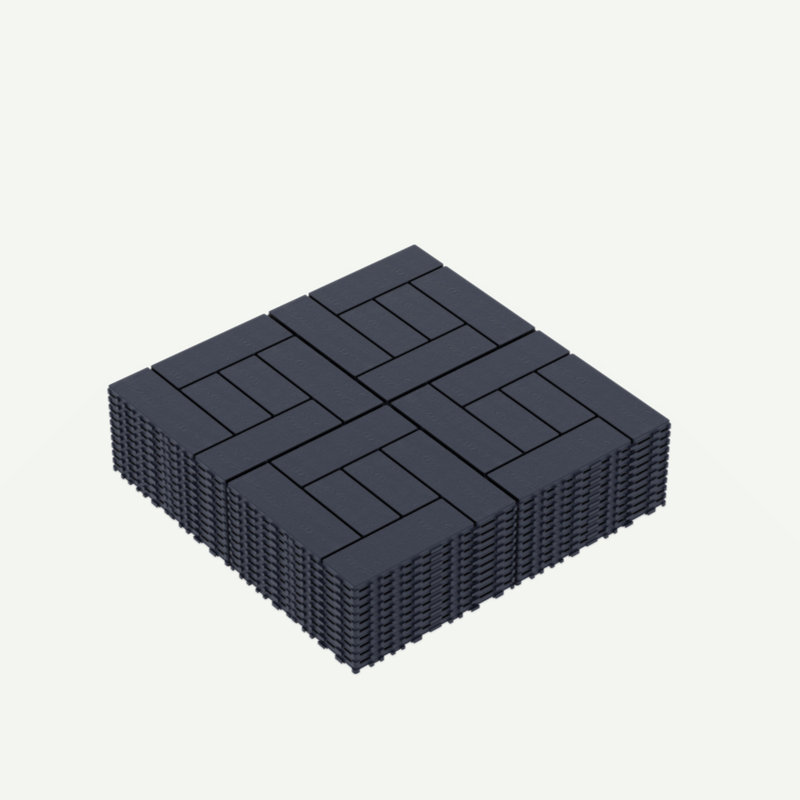 12'' L x 12'' W Plastic Interlocking Deck Tile, Grey