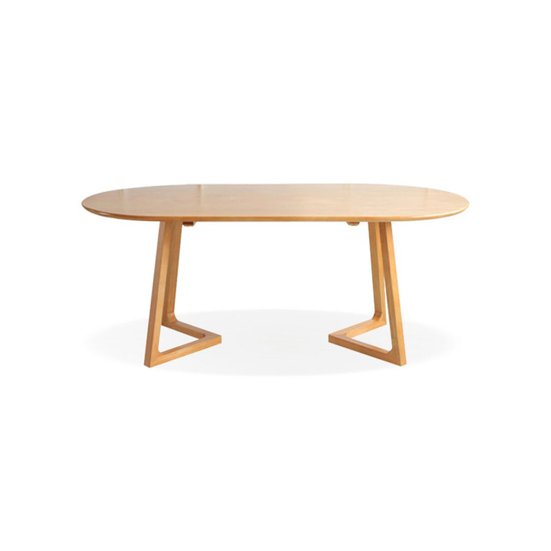 Bureau ovale en bois massif, 29.53" H x 62.99" W x 27.56" D