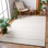 Tapis naturel rayé en laine / coton tissé à plat à la main Brookneal