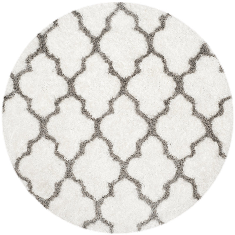 Daniluk Hand Tufted Performance Geometric Rug, Round 5'