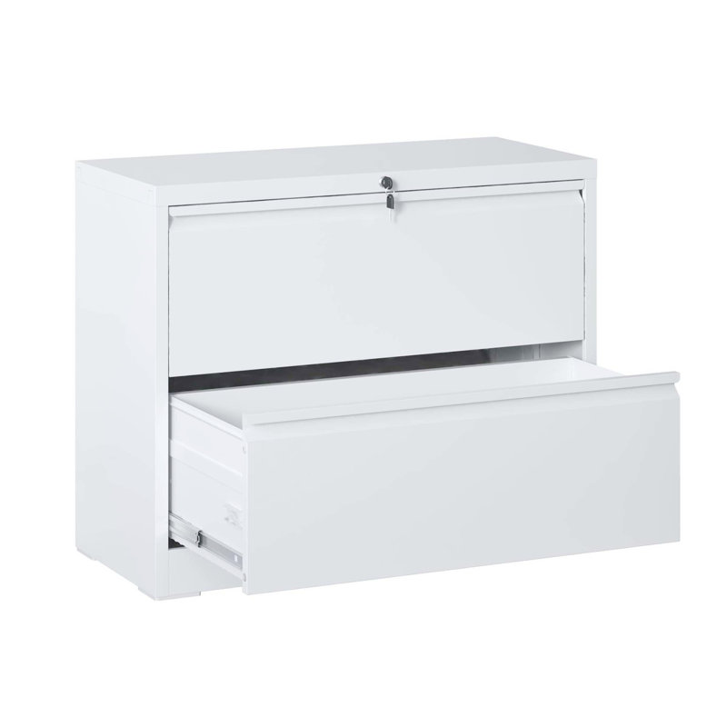 Classeur verrouillable en métal à 2 tiroirs, blanc, pour solution de rangement de bureau, convient au classeur blanc à 2 tiroirs de format Légal / A4 / F4