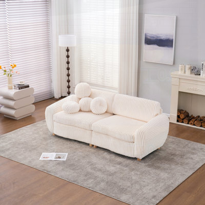 Myroslava Upholstered Loveseat Sofa with Pillows