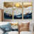 Toile avec cadre flottant or
