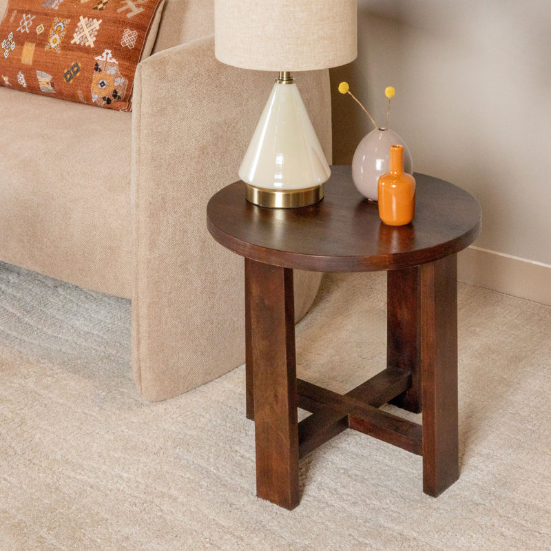 Table de bout Elysa Elegant Acacia Trestle, Brun