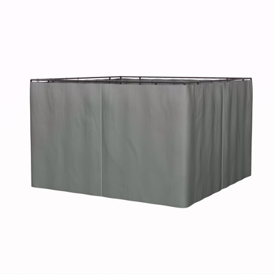 Outsunny 10' X 12' Universal Gazebo Sidewall Set With Panels, Hooks And C-Rings Included For Pergolas And Cabanas
