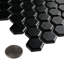 Metro 1" Hex Matte Black 10-1/4" x 11-7/8" Porcelain Mosaic Floor and Wall Tile