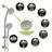 Multi Function Dual Shower Head - Shower System With 4.7" Rain Showerhead, 8-Function Hand Shower, Adjustable Slide Bar-114230533