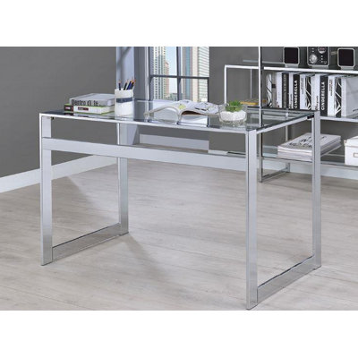 Auguste Glass Top Metal Base Writing Desk
