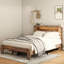 platform bed frame with storage LED light headboard
