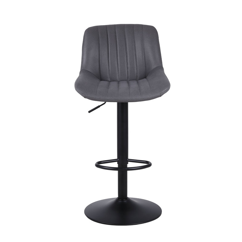 Moneika Height Adjustable Swivel Bar Stool & Counter Stool, Dark Grey, 1
