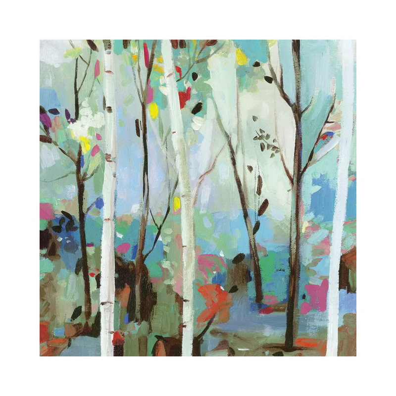 Birchwood Forest by Allison Pearce - Painting on Canvas, 30.48 cm H x 30.48 cm W, Wrapped Canvas