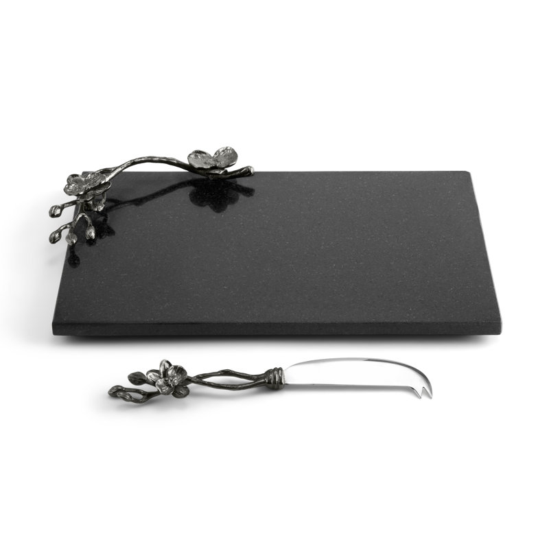 Black Orchid 12.5" L Cheese Board with Knife