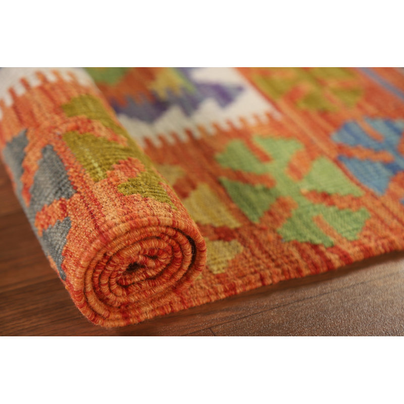 Multolor Wool Kilim Oriental Foyer Rug 3x4