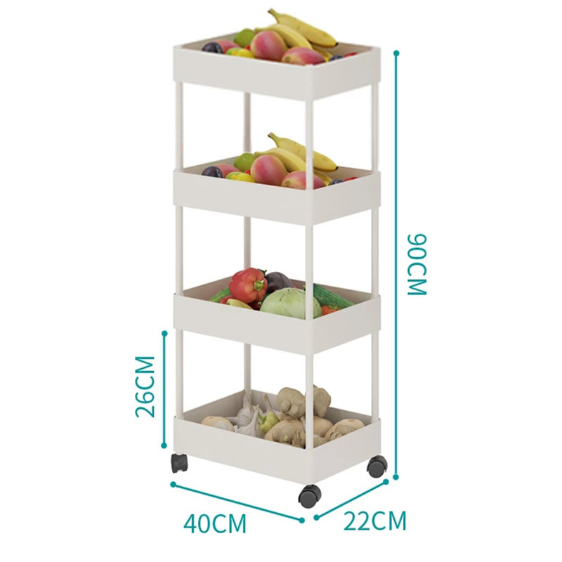90cm H x 40cm W 4 - Cabinet Utility Cart with Wheels