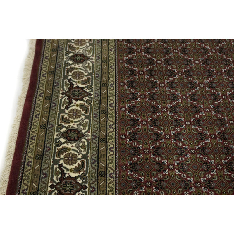 Tapis oriental brun en laine noué à la main Halimah