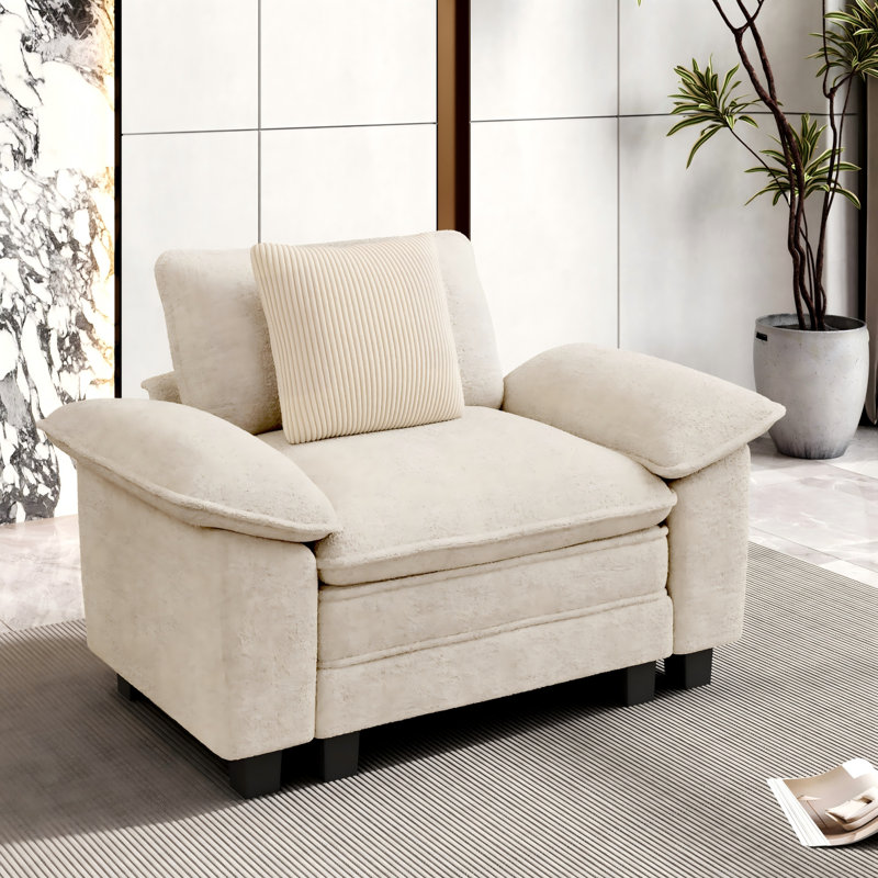 Fauteuil 53,5 po Comfy Cloud Couch, Chenille ivoire