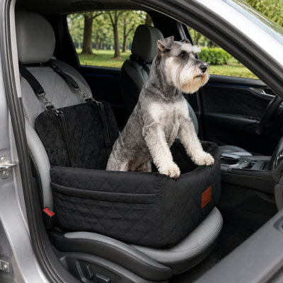 Siège d'auto pour chien entièrement amovible et lavable avec traversins surélevés