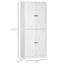 Armoire de cuisine 70,75 "Farmhouse, armoire de rangement haute autoportante avec 4 portes de grange et tablettes réglables pour la salle à manger, blanc
