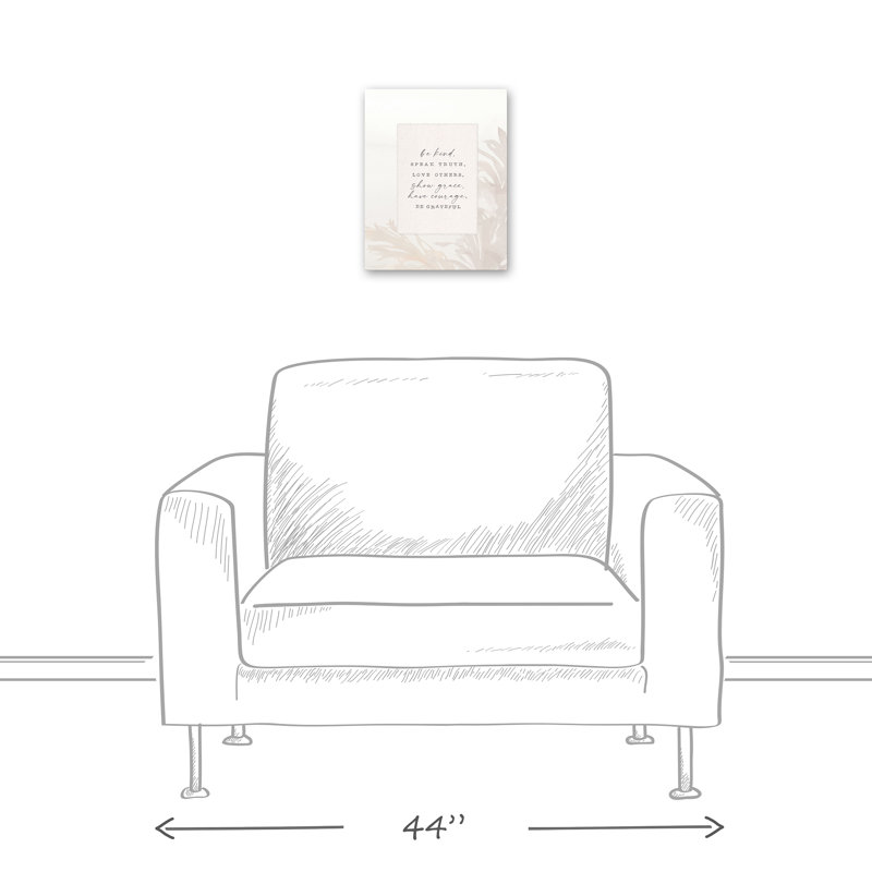«Be Kind» sur toile, H 14 po x l 11 po x P 1,25 po