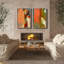 Art mural encadré abstrait rétro antique classique pour chambre à coucher-58764921-58764923