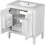 Meuble-lavabo de 60 po avec deux meubles-lavabos de 30 po, bois massif et construction, lavabo en céramique lisse, détails rétro, grand espace de rangement, lavabo double à fermeture en douceur, construction, tiroirs