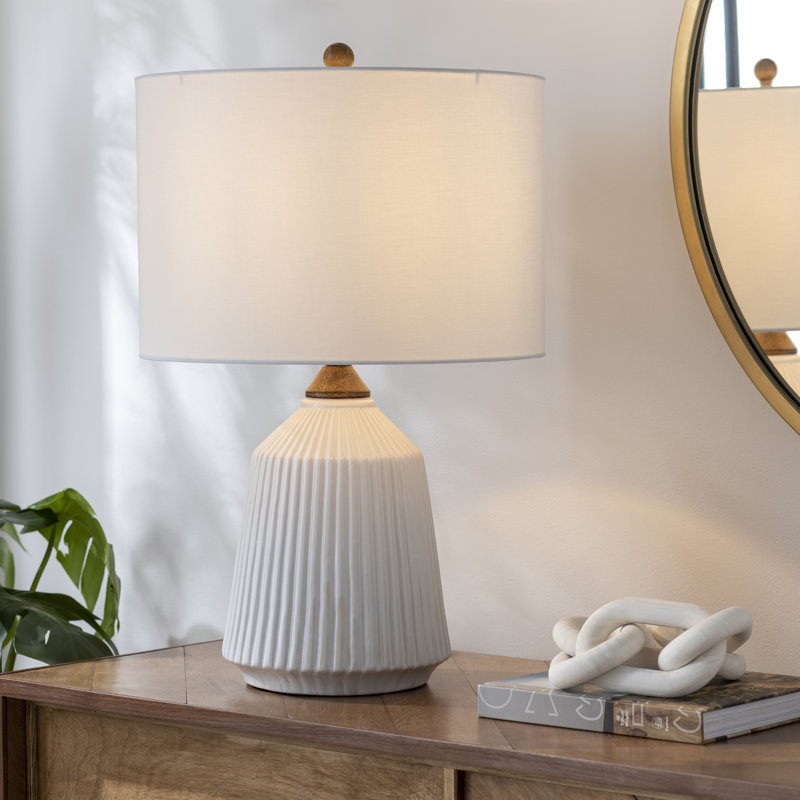Teasley Ceramic Table Lamp, White