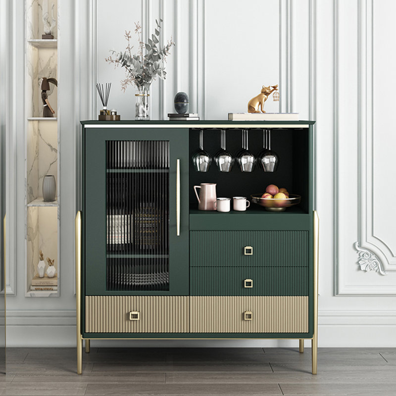 Buffets de rangement en bois massif italien léger, Vert