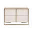 Lit en velours beige moderne et 2 tables de chevet-106872635