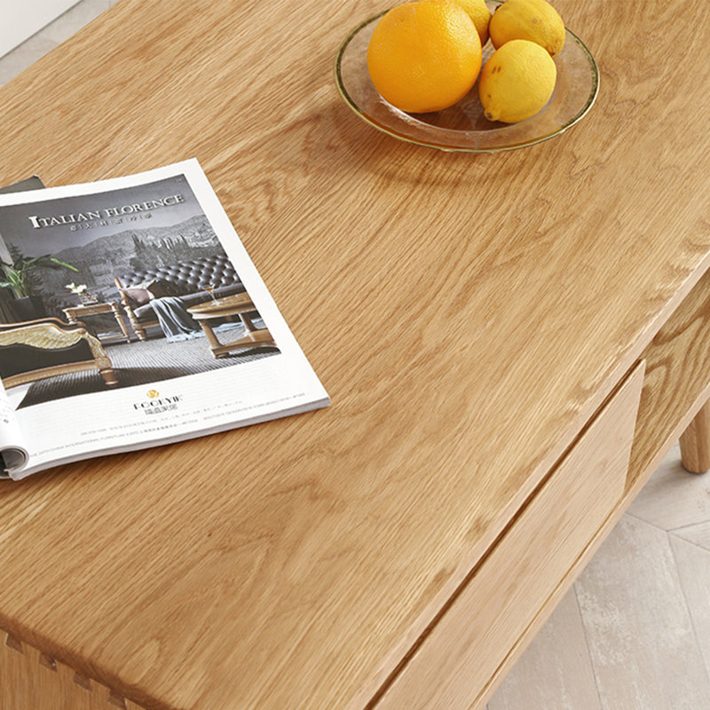 Table basse moderne simple en bois massif, H 15,7 po x l 39,4 po x P 19,7 po