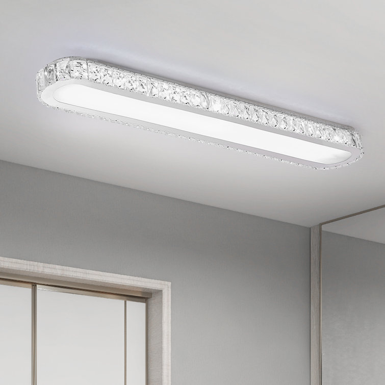 Tranae 1 - Light 100cm Dimmable Rectangle Crystal LED Flush Mount