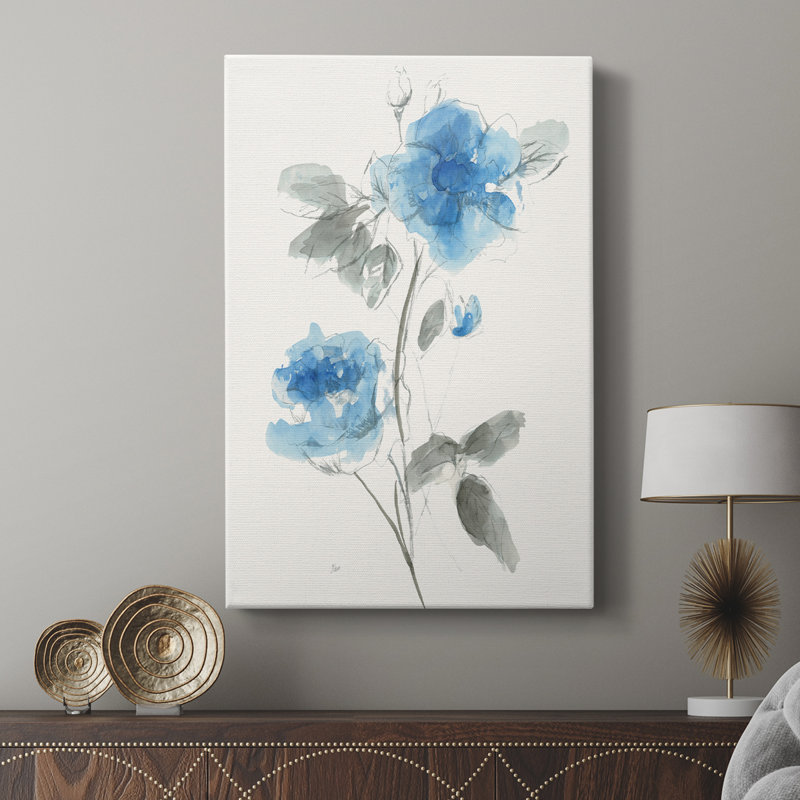 Bleu esquissé I - galerie Cavas sur mesure, H 18 po x l 12 po