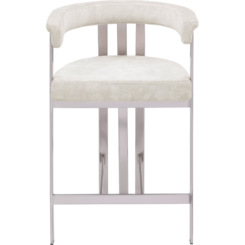 Tabouret de comptoir court 26 po Marcello, Velours pierre