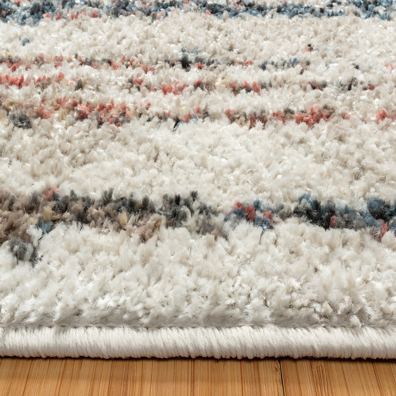 Ivory and Multi-Toned Tufted Rectangular 8' x 10' Area Rug