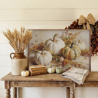 Green And White Autumn Pumpkin Still Life