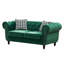 Velours de 65 po à 2 places avec accoudoirs roulés, tête de clou et structure en bois de pin massif, pour salon moderne de style Mid-Century avec accoudoirs roulés, capacité de 450 lb,