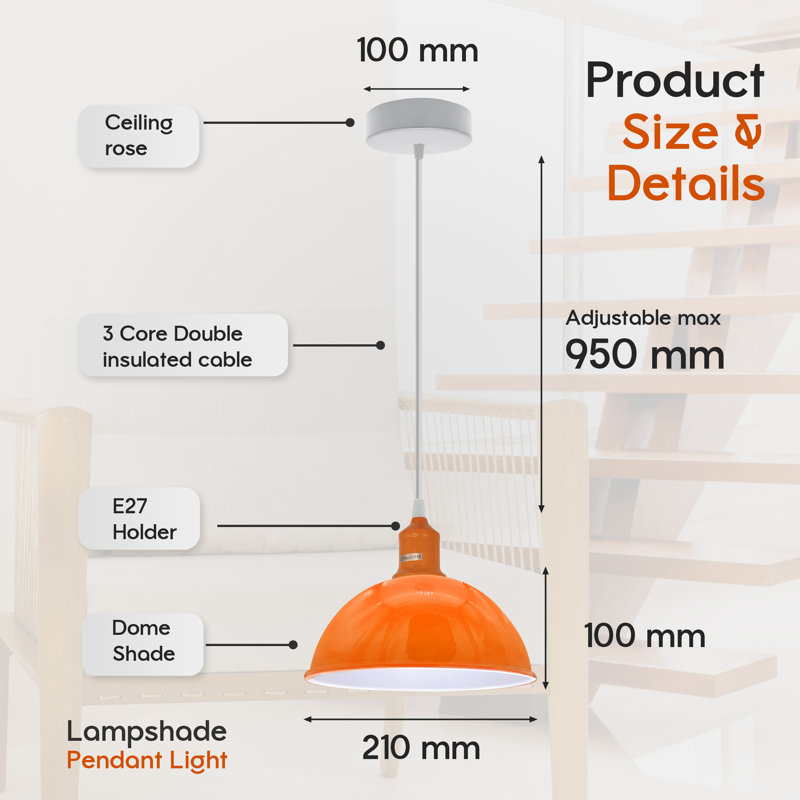 Lawrence 1 - Light Single Pendant, Orange