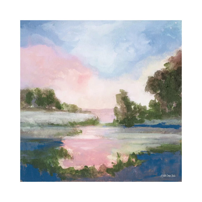 Pastel Countryside I - Painting on Canvas, 45.72cm H x 45.72cm W x 1.91cm D, Wrapped Canvas