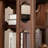 Rotatable walnut colored bookshelf