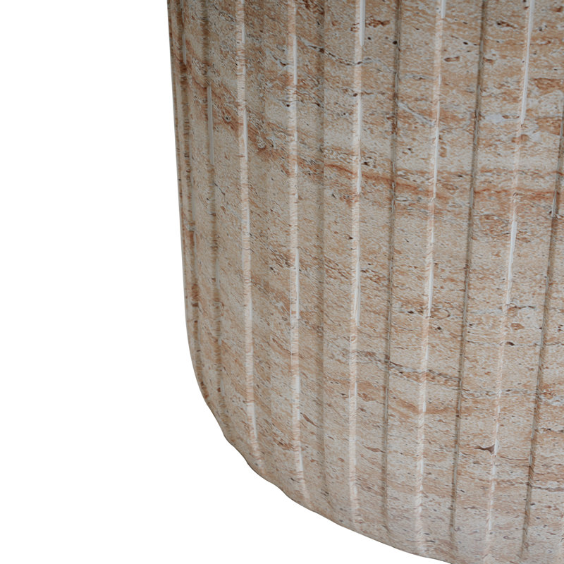 Outdoor/Indoor Lightweight Concrete Side Table,Travertine Finish