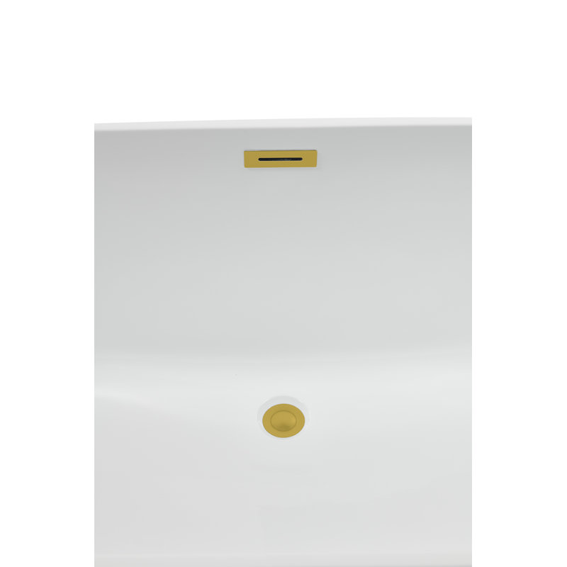 62.2'' x 28.7'' Soaking Acrylic Bathtub, Brushed Gold