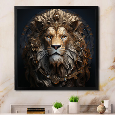 Crowned Lion In Majesty Portrait I - Lion Animal Wall Decor