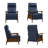 Genuine Leather Push Back Recliner Chair, Solid Wood Arm Mid Century Modern High Back Recliner, 3 Position Adjustable Manual Reclining Lounge Chair for Living Room Bedroom And Reading Nook-1675746542