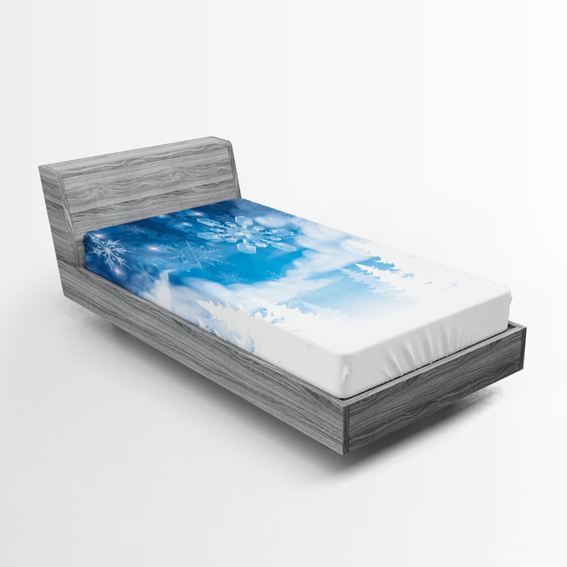 Ensemble de 2 draps-housse Ambesonne Winter, Drap-housse de taille simple
